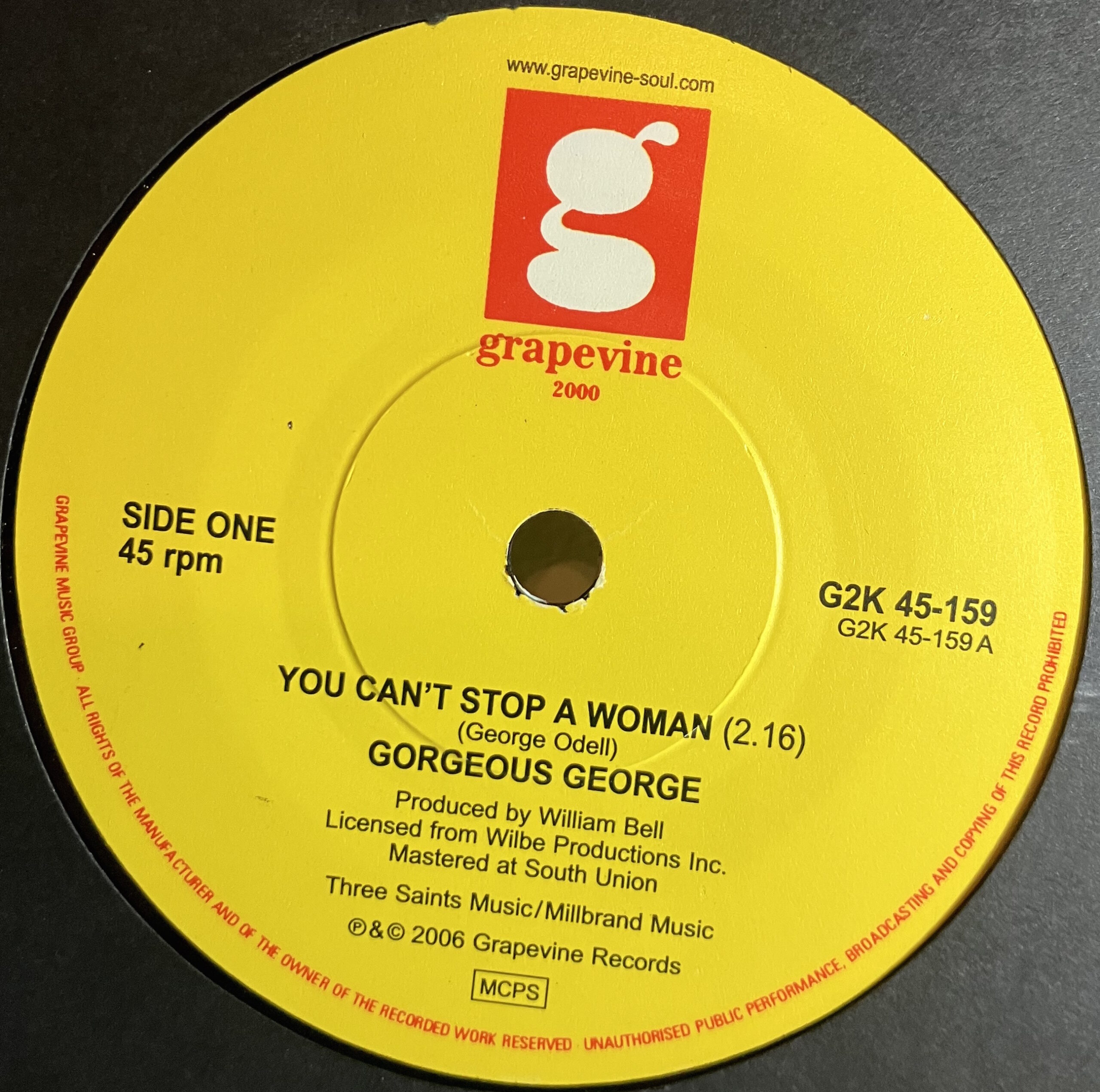 Gorgeous George "You Can't Stop A Woman"/ "Get Up Off It" / "It's Not A Hurting Thing"
