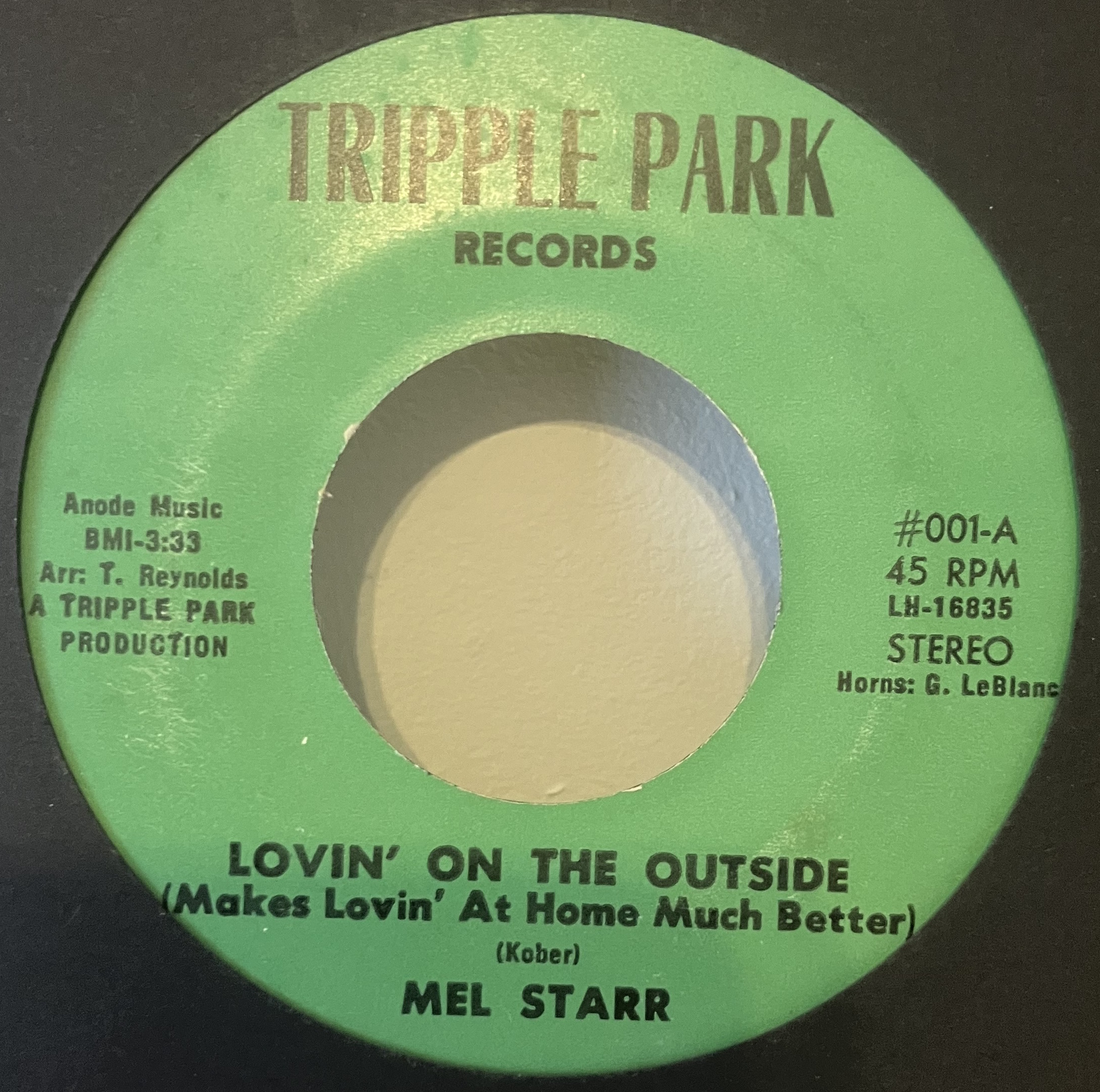 Mel Starr "Lovin' On The Outside (Makes Lovin' At Home Much Better)" / That Means So Much To Me"